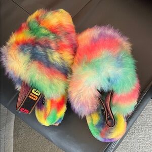 UGG Multicolor Fluffy Slippers